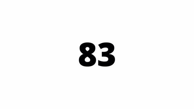 Ninty seconds countdown animation, Ninty second countdown timer video from 90 to 0 second on transparent background,1.5 minute timer counts hours minutes seconds in 60 seconds in 4k with alpha channel