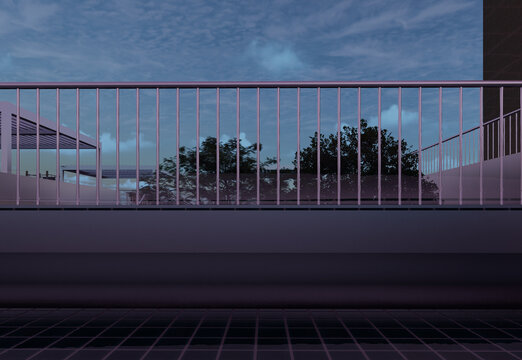 Composici&oacute;n geom&eacute;trica 3D de arquitectura y cristal