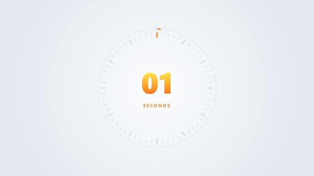 5 Second Circular Timer Countdown Orange Clock Dial Animation Video Overlay for Social Media Reel YouTube Short Intro 4K