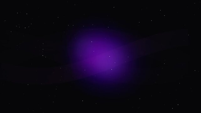 Abstract purple cosmic nebula background with digital scanlines and stars