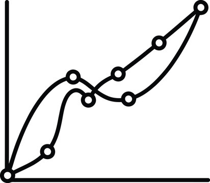 Abstract Line Graph with Intersecting Trends and Data Points.