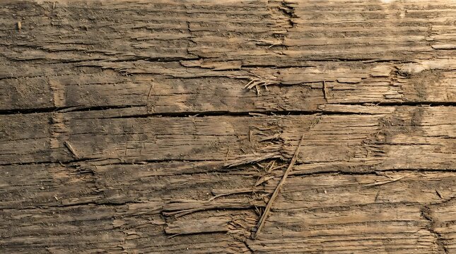 Close up macro texture of weathered brown wood plank.