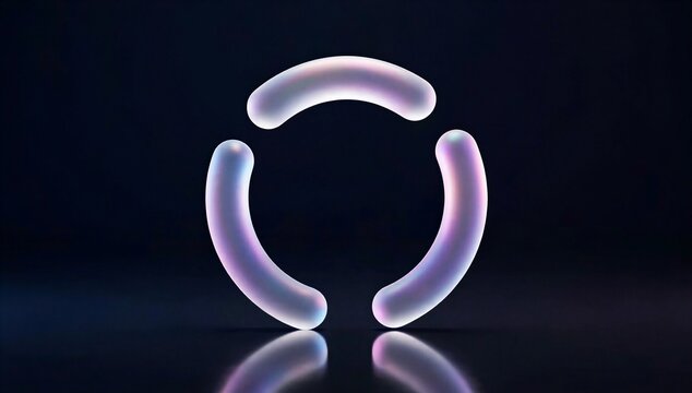 Glowing purple circular symbol on dark background suggesting business process automation, workflow cycle, and digital efficiency.