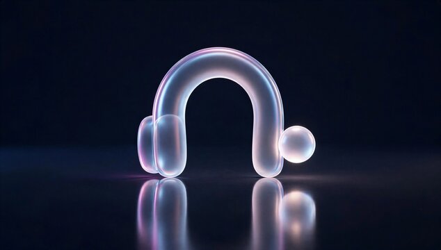 Glossy headset icon on dark background representing contact center software v3, customer support, and voice communication.