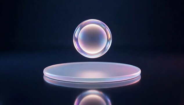 Glowing sphere above a luminous pedestal symbolizes customer data platform v3, unified customer record, data integration, and future ready digital insight.