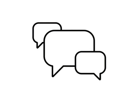Multiple speech bubble chat icon isolated on transparent background