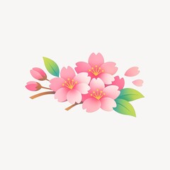Naklejka premium Delicate cherry blossom illustration.