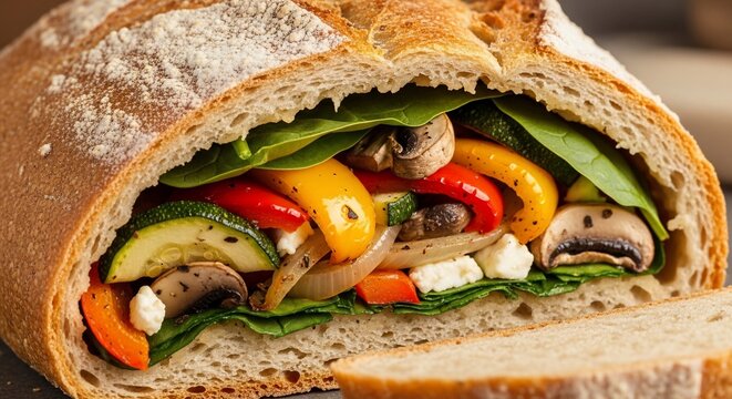 Vegetable sandwich fresh ingredients