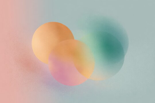 Radial pastel neon sphere composition with sherbet gradients and subtle grain for modern wallpaper and poster design