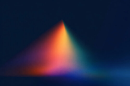 Dark conic rainbow neon gradient wedge with vibrant prism light for dramatic banner and wallpaper design