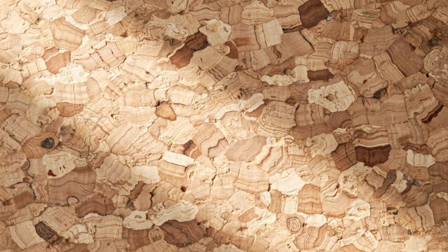 Natural cork texture background with organic wood patterns, sustainable brown corkboard surface for office bulletin boards, eco-friendly material for interior design.
