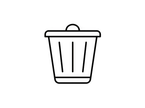 Waste bin container icon isolated on professional transparent background