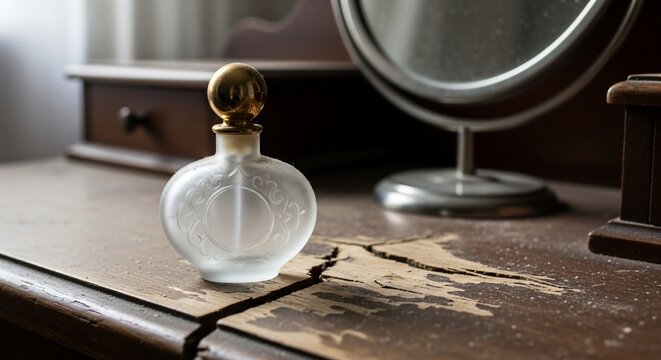 Vintage perfume bottle antique table