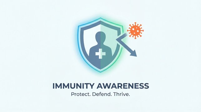 Immunity protection concept illustration. Shield blocking virus icon. Medical defense and body health symbol on light blue background