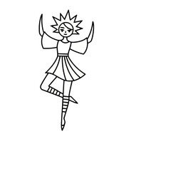 Fototapeta premium Stylized Figure Dancing