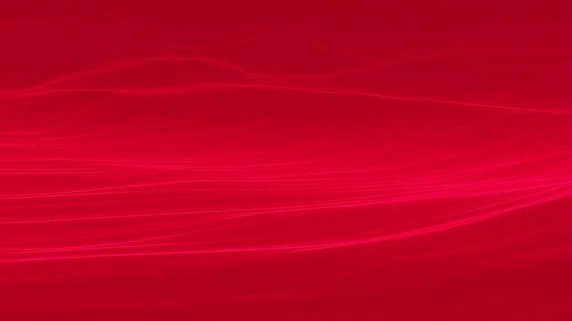 Animation of thin glowing lines flowing horizontally on a red gradient background. Layered composition brings together thin flowing lines and motion.