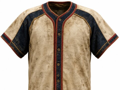 Antique jerseys, athletic memorabilia concept, isolated on white background