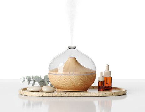 Aromatherapy room, luxury wellness concept, isolated on white background