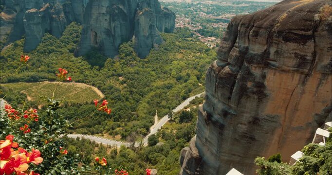 A view of the rounded boulders Meteora rock formations in Thesally region northwestern Greece