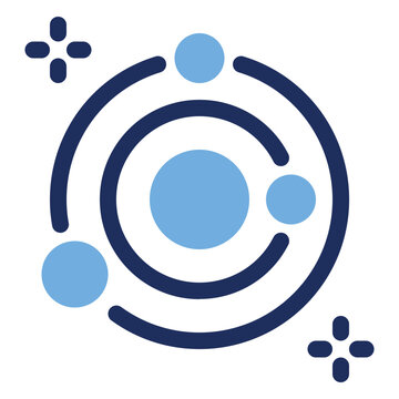 Solar System Galaxy Orbit Duo Tone Icon
