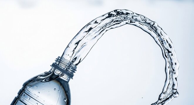 Water pouring from bottle