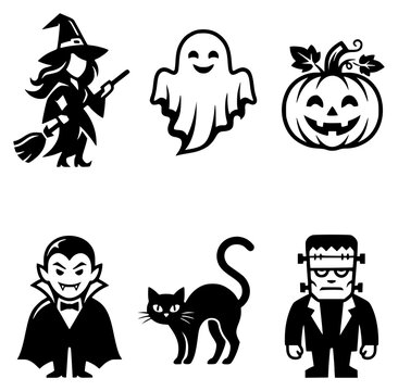 Halloween Character Set &ndash; Spooky Cartoon Characters