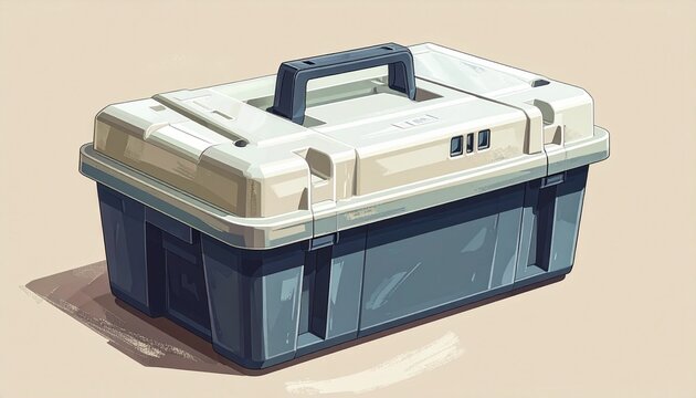 Plastic Storage Toolbox with Handle and Latches.