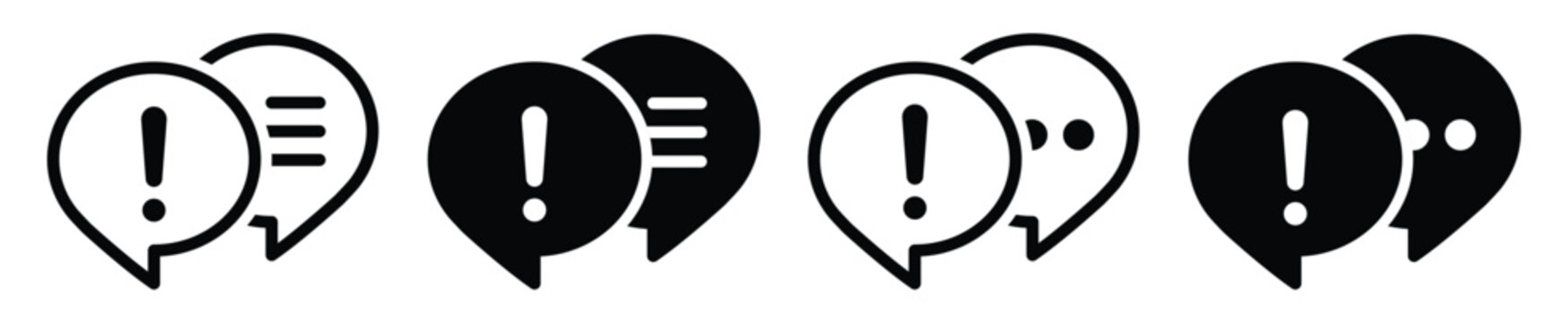 Chat message text warning icon illustration