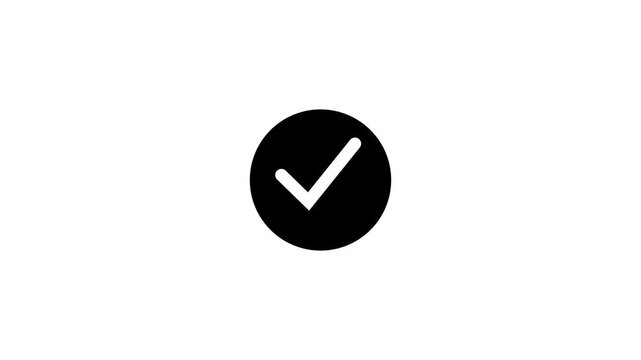 Animated white check mark icon in green circle