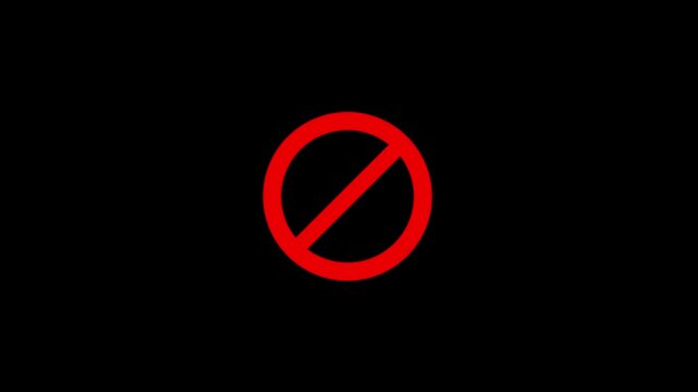 Warning, stop, prohibited or no entry forbidden red circle
