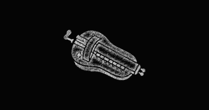 Sketch hurdy gurdy icon animation - smooth progressive reveal