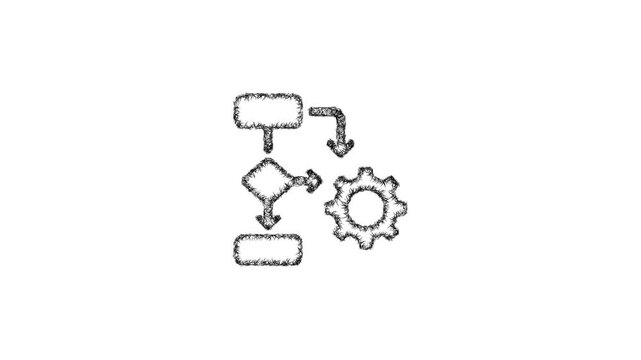 Sketch process consulting icon animation - smooth progressive reveal