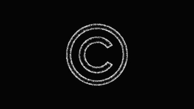 Sketch copyright icon animation - smooth progressive reveal