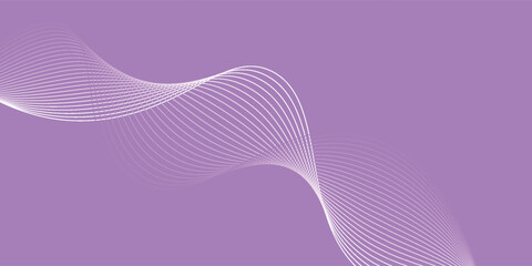 Fototapeta premium Purple abstract flowing wave lines vector background, modern smooth curves minimal technology design