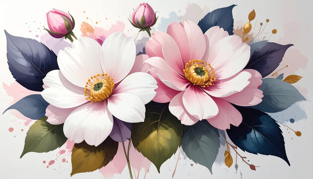 Watercolor floral arrangement