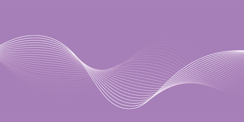 Fototapeta premium Purple abstract flowing wave lines vector background, modern smooth curves minimal technology design