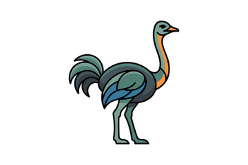 Obraz premium Stylized Ostrich Vector Illustration