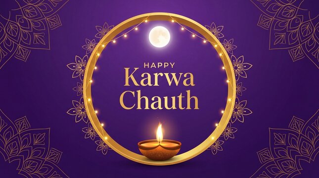 Beautiful karwa chauth festival card background