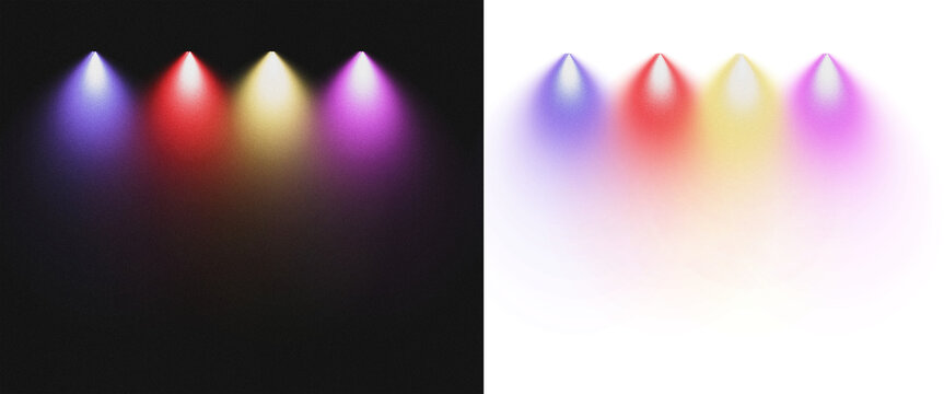 Colorful Stage Spotlight Beams, Multicolor Light Cone PNG