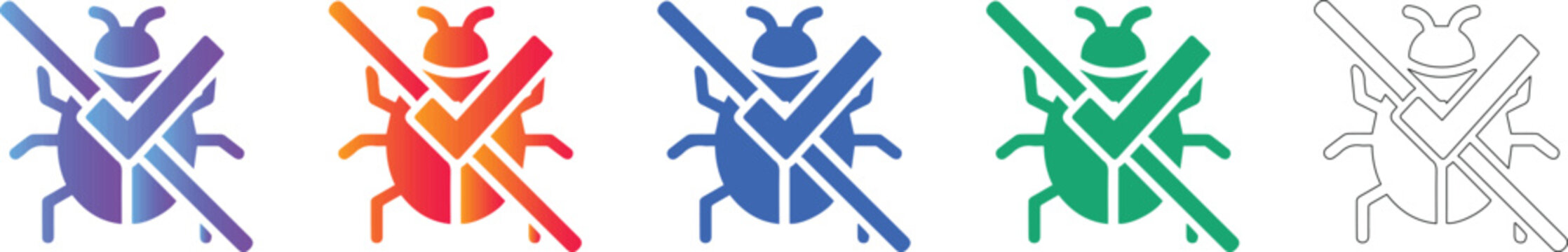 Software Development Bug Check Icons