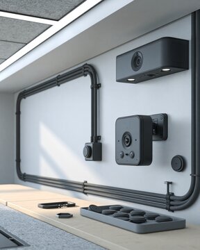 Wall-Mounted Meeting Cameras with Spare Privacy Covers and Accessories