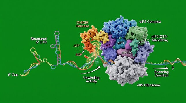 DHX29 RNA helicase protein complex molecular structure and ribosomal translation mechanism
