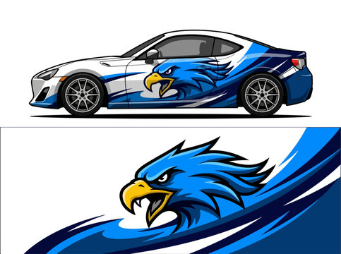Blue Eagle Car Wrap Design