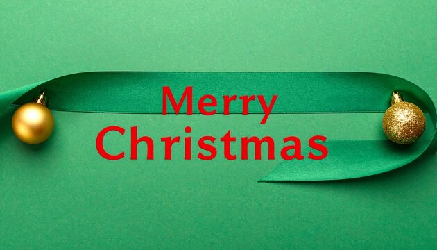 Green holiday banner with red text