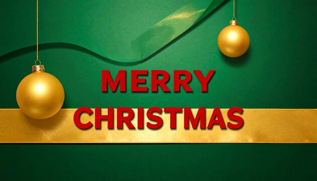 Green holiday banner with red text