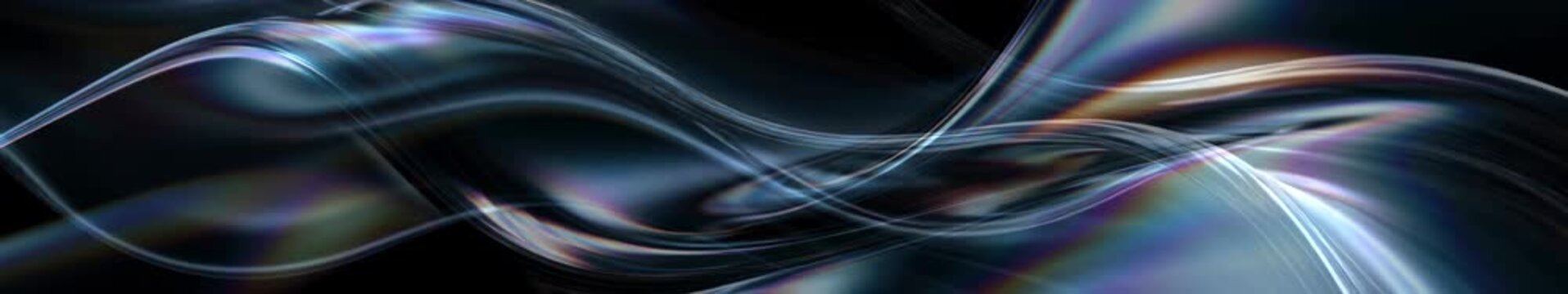 Elegant Dark Metallic Waves in a Widescreen Seamless Loop Animation with Glossy Silver Reflections and Smooth Fluid Curves