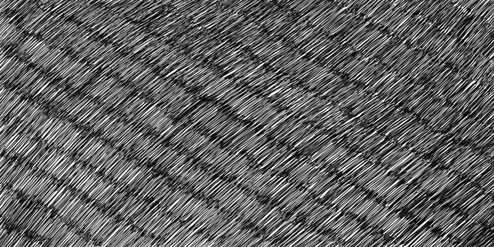 Abstract black hand-drawn diagonal crosshatch texture background on white, ideal for vintage print effects, packaging design, album covers, and artistic backgrounds.