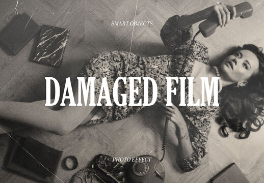 Damaged Film Photo Effect For Poster And Social Media Design