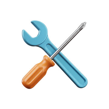 Crossed Wrench and Screwdriver Tools