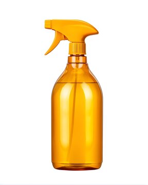 Minimal plastic spray bottle for household use, unlabelled container isolated on white background